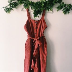 Rachel Zoe Rust Gauze Overalls sz 8